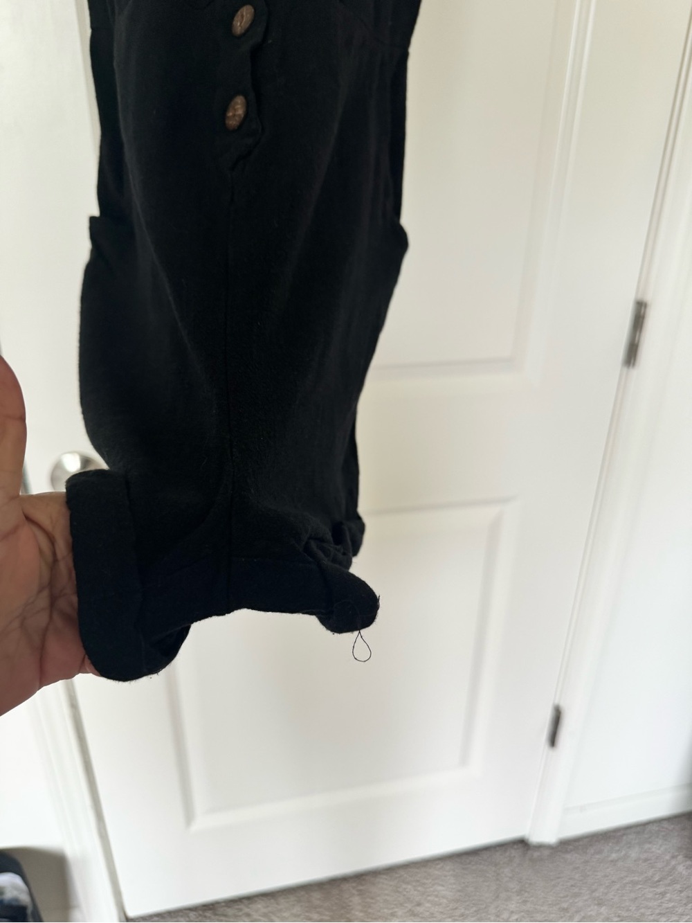Nicely used: Black Button-Front Romper size S - Picture 2 of 4